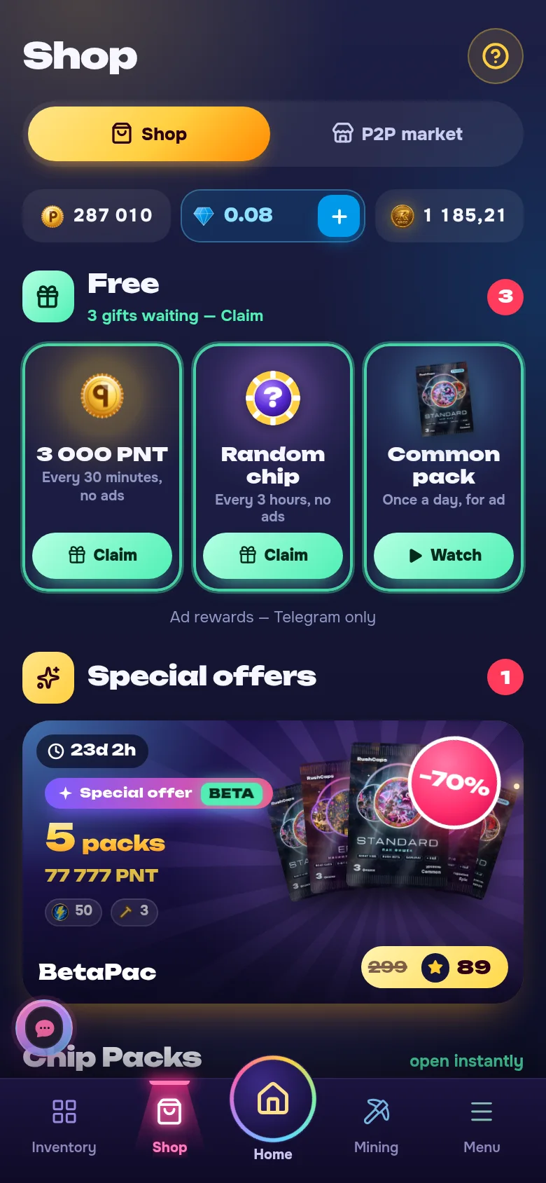 Packs & chips
