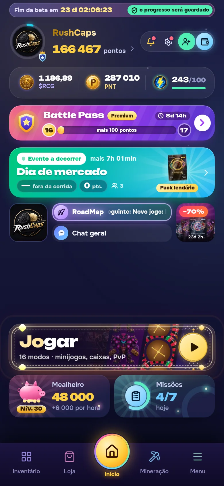 Início: tudo à mão